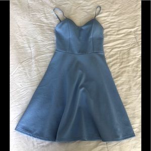 Periwinkle Ribbed Skater Dress